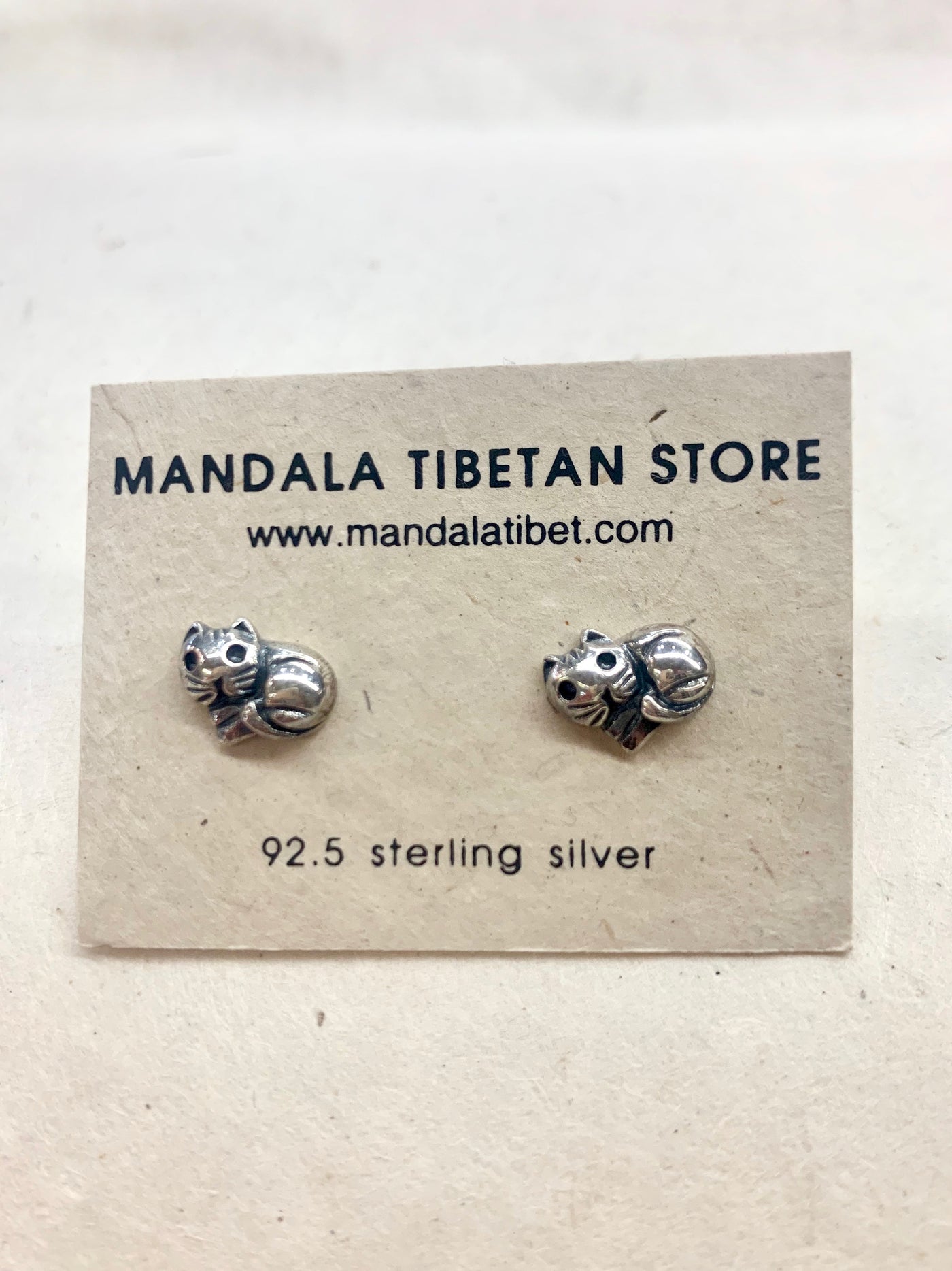 Cat Sterling Silver Stud