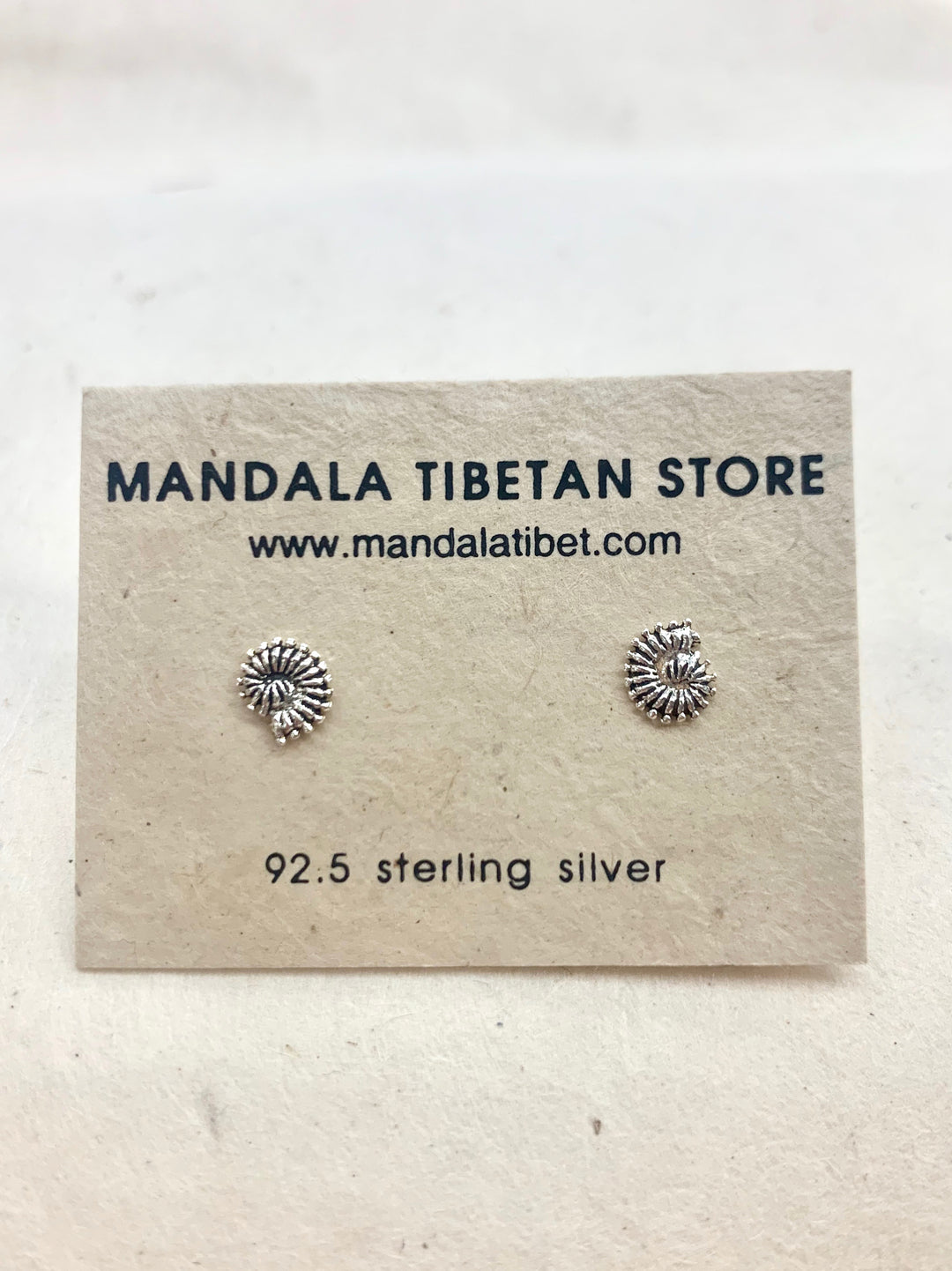 Ammonite Fossil Sterling Silver Studs