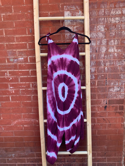 Adjustable Swirl Tie Dye Short Jumpsuit