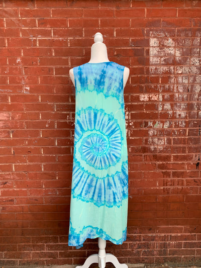 Sleeveless Rayon Swirl Tie Dye Dress