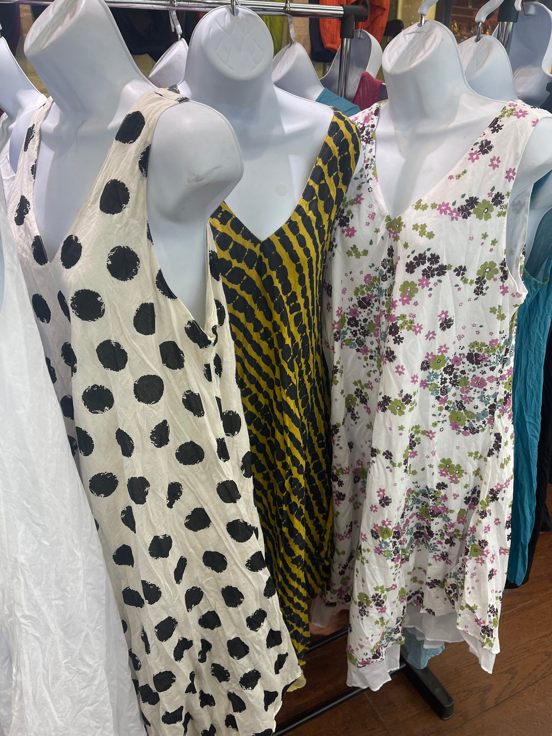 Polka Dots V-Strap Cotton Dress