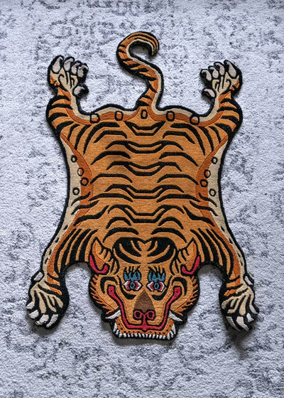 Silk Tibetan tiger rug