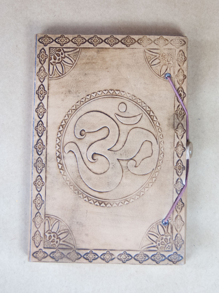 Book - Small Antique Finished Rice Paper Leather Journal
