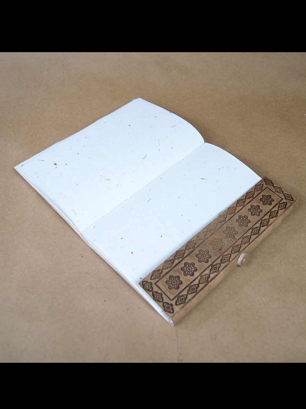 Book - Small Antique Finished Rice Paper Leather Journal