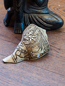 Conch - Hand Carved Traditional Tibetan Conch (Ganesha)