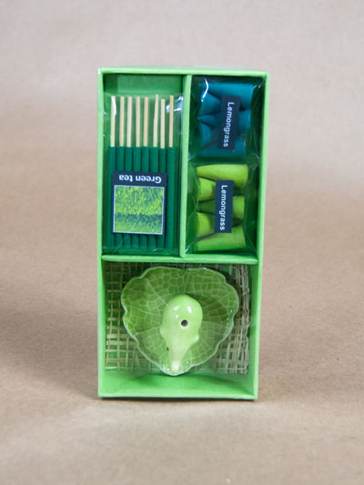 Incense Set - Elephant Incense Set With Green Tea And Lemon Grass