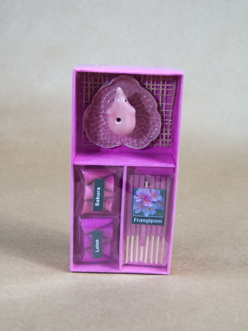 Incense Set - Elephant Incense Set With Lotus, Sakura And Frangipani