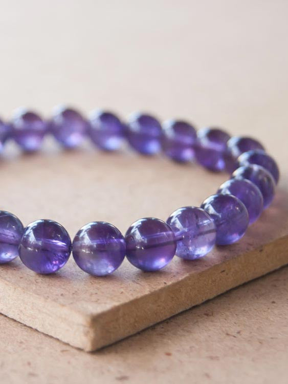 Purple Amethyst Bead Bracelet