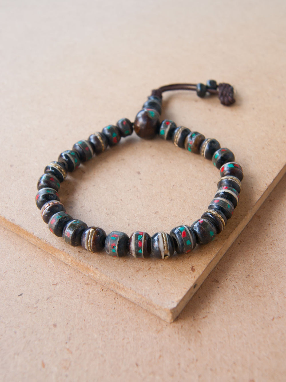 Mala Bracelet - Red Turquoise And Coral Bone Mala Bracelet