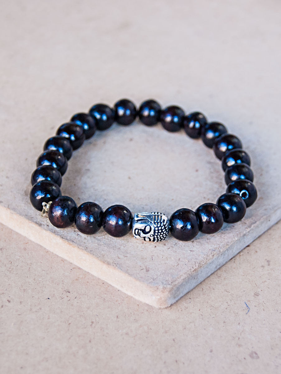 Mala Bracelet - Wooden Buddha Beaded Bracelet