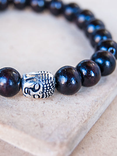Mala Bracelet - Wooden Buddha Beaded Bracelet