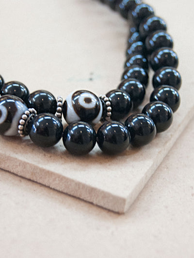 Malabead - Black Onyx With Bone Mala