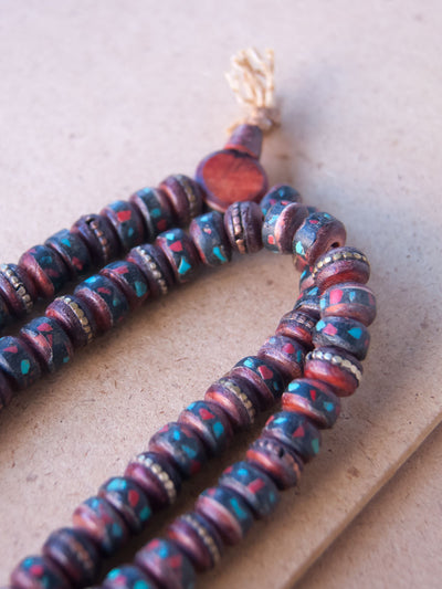 Malabead - Red Disc Bone Mala Bead