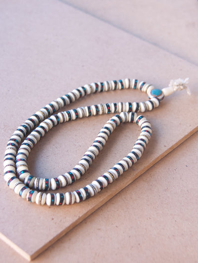 Malabead - Red Disc Bone Mala Bead