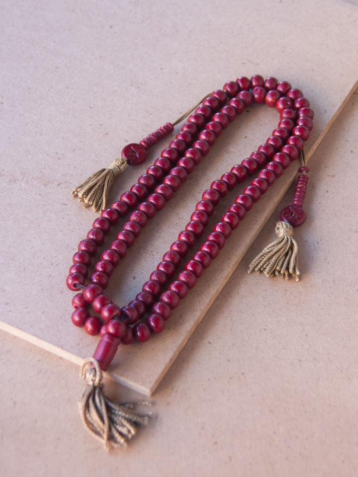 Malabead - Red Wood Mala Bead With Counters