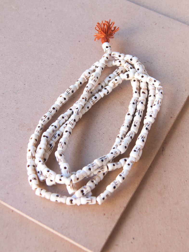 Malabead - White SkullBone Mala Bead