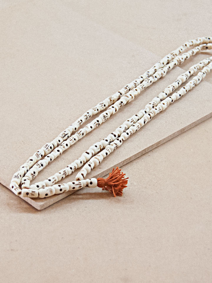 Malabead - White SkullBone Mala Bead