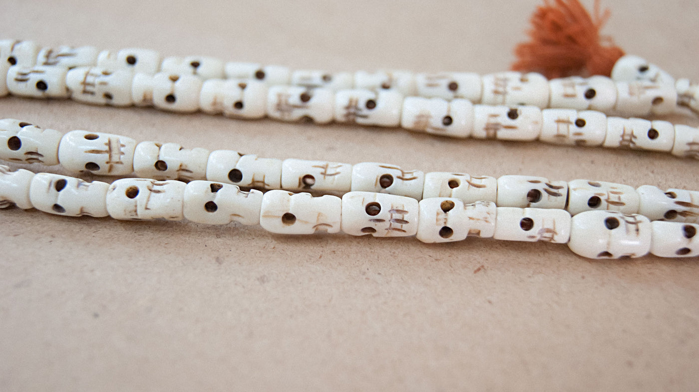 Malabead - White SkullBone Mala Bead