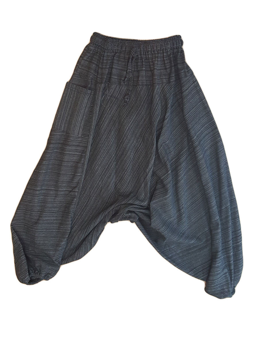 Pants - Solid Striped Harem Pants