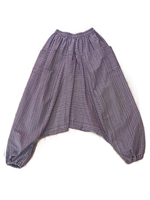 Pants - Solid Striped Harem Pants