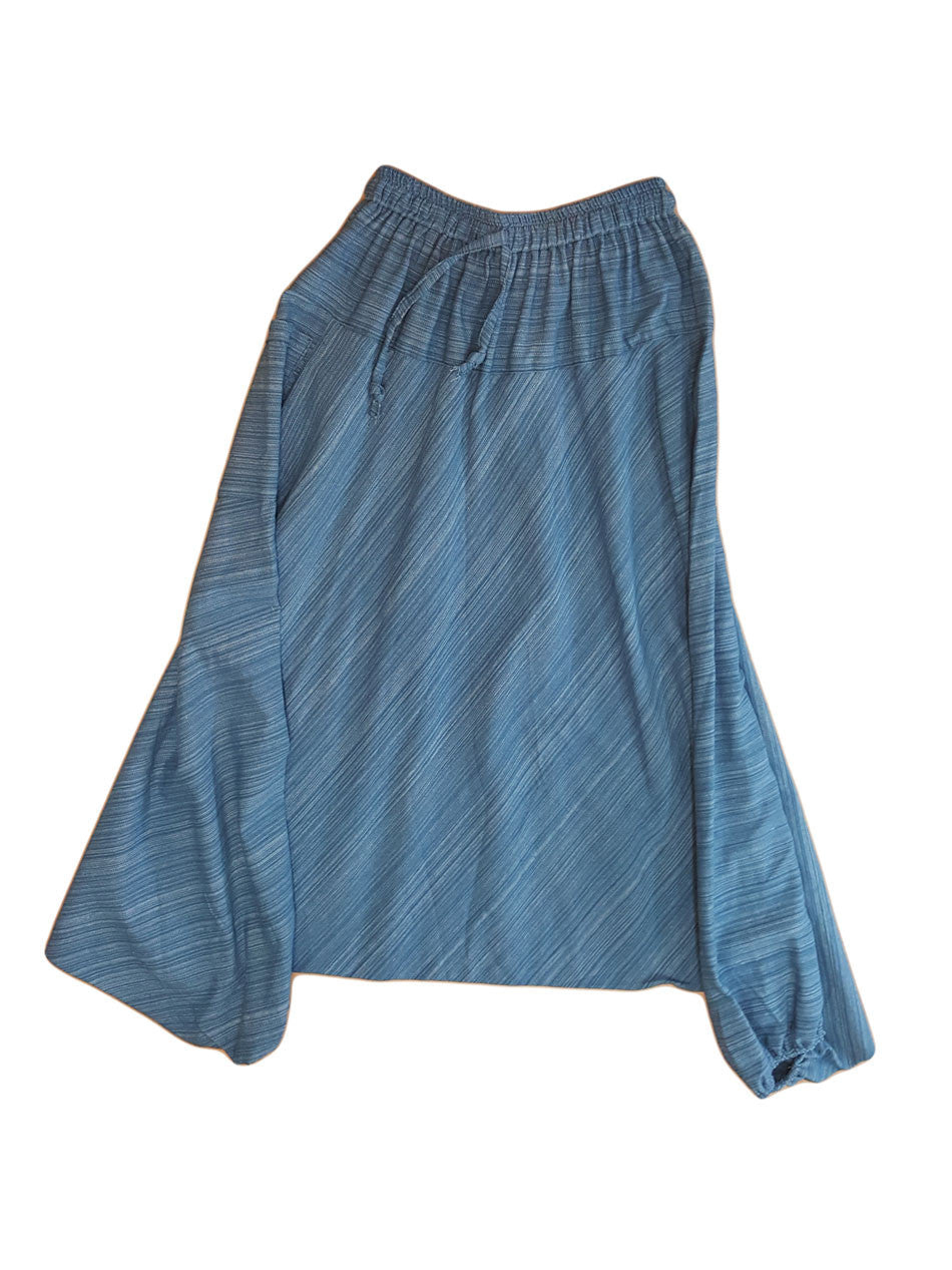 Pants - Solid Striped Harem Pants