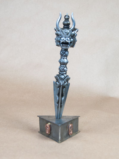Phurba - Handcarved Iron Yamataka Phurba
