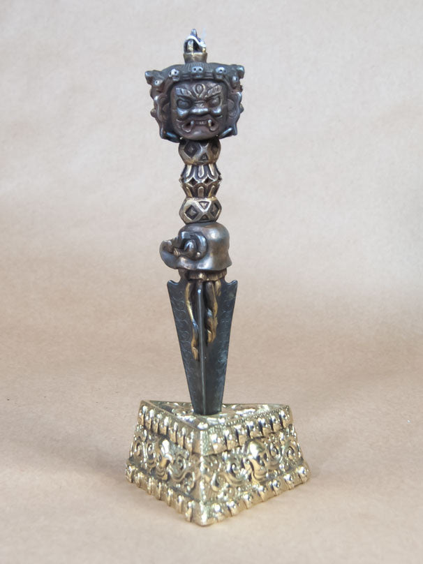 Phurba - Iron Mahakala Gold Plated Phurba