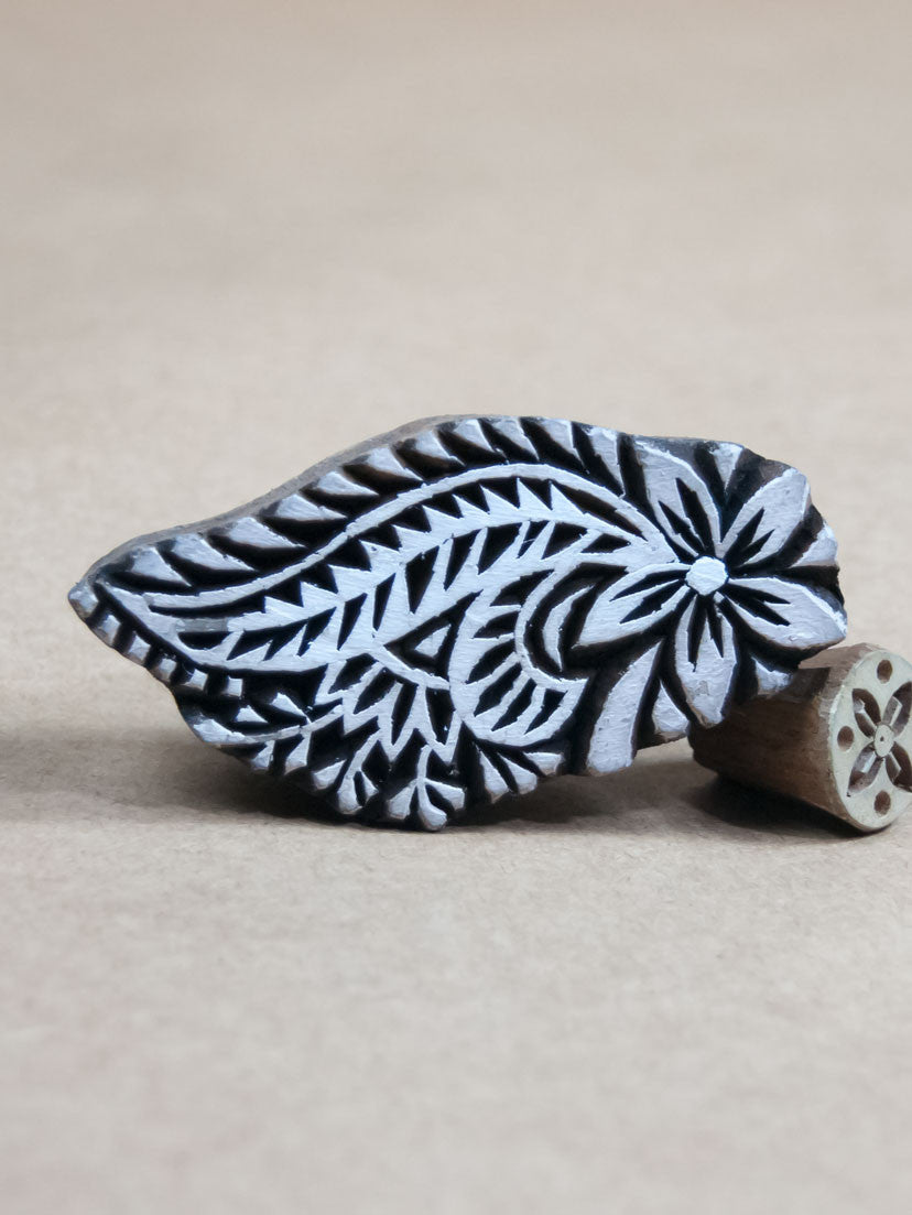 Stamp - Medium Wooden Leaf Block Print Stamp