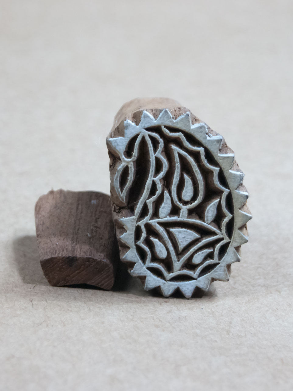 Stamp - Small Wooden Leaf Block Print Stamp