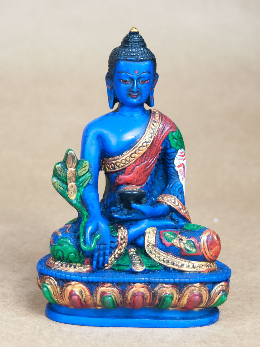 Statues - Painted Ceramic Medicine Buddha Statue