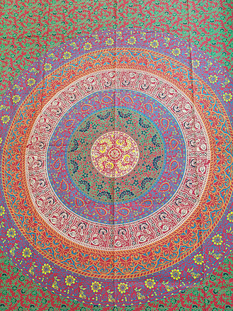 Tapestry - Twin Size Flower Mandala