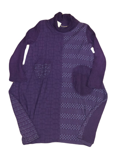 Top - Patchwork Cotton Long-sleeve Top